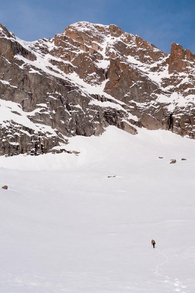 On the approach after soloing West Gully.