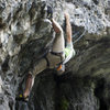 Hooking the roof on License to Thrill, 5.11c