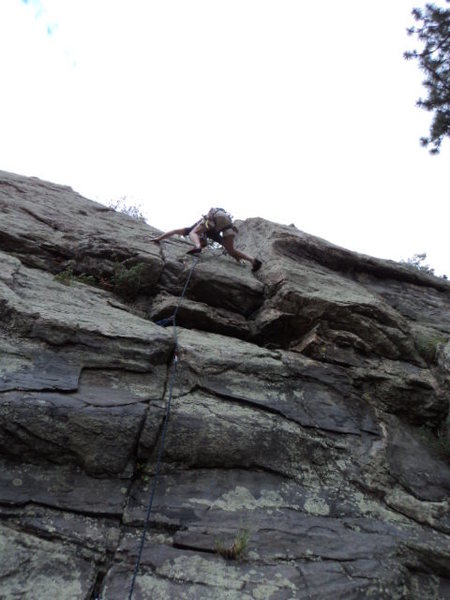 Dave mounts the crux.