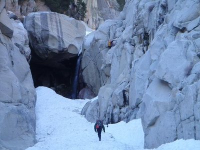 Alex and Zach near the chockstone