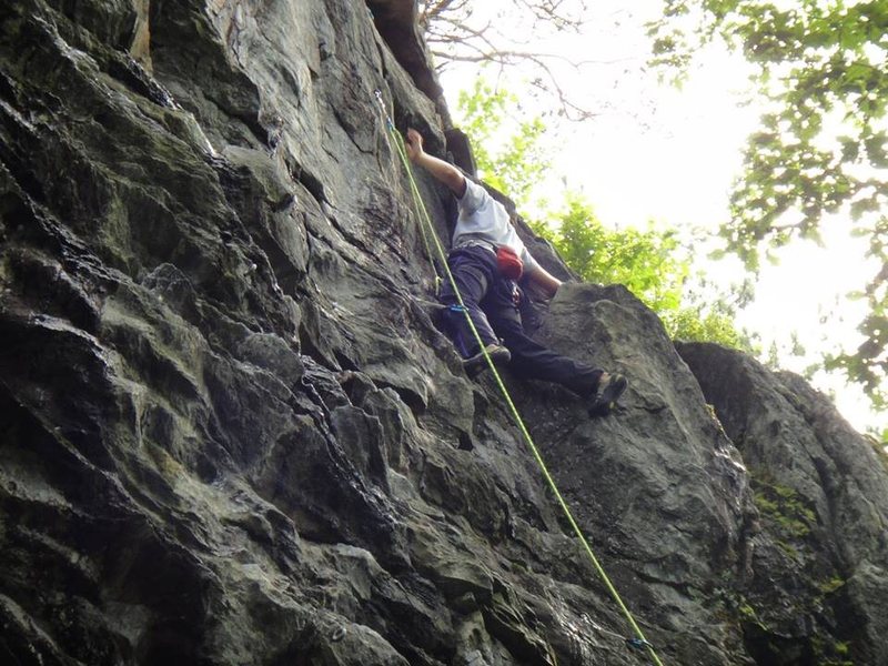 The surprisingly tricky top<br>
Both my climbing partner and I found the top weird