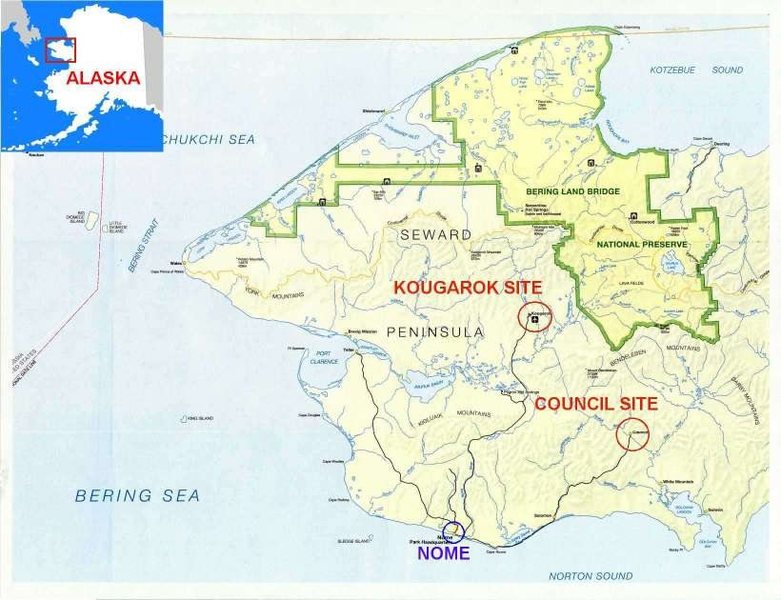 A map of the Seward Peninsula.