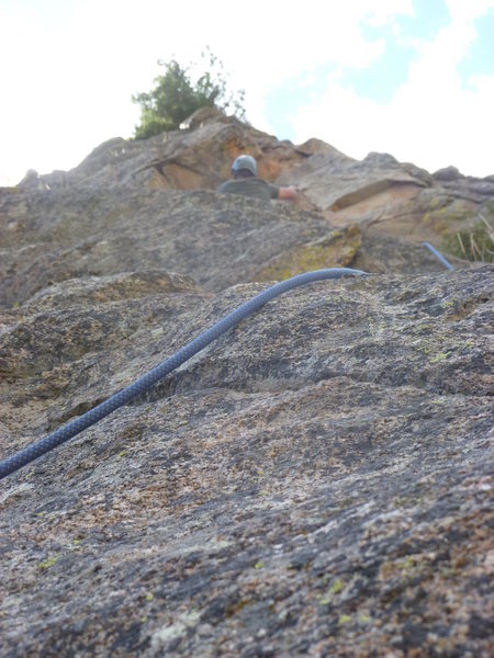 Below the second pitch roof.