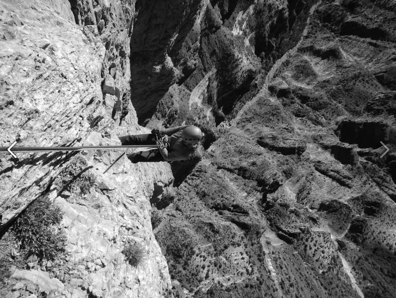 rapping off notch peak summit.