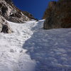 Looking up at the top section of the Southwest Couloir, June 15th 2013