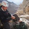 Starting the belay for the first pitch of Mt. Whitney's east face!