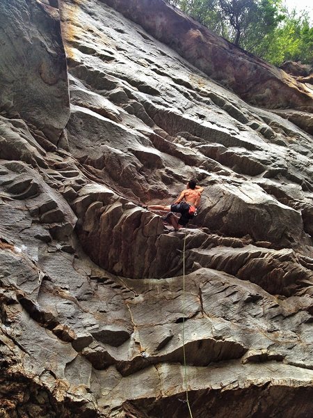 Using the gaston beta in the beginning of the crux. 