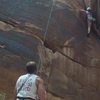 Top rope climb up Campground Crack. 