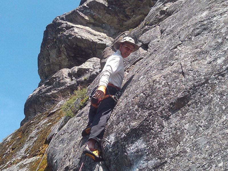 Paul on the cast ascent.