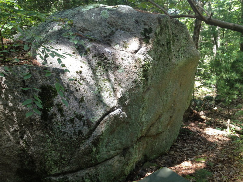 Shorty's revenge start s on the flake on the right side of the boulder.