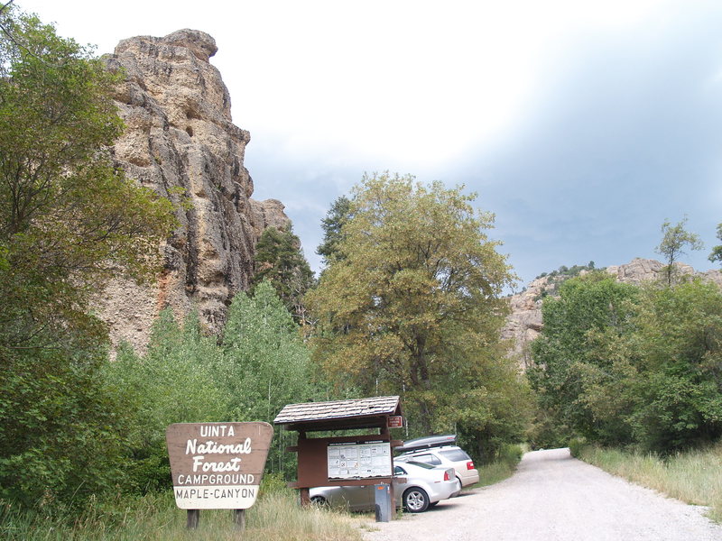 Maple Canyon Campground - info kiosk and self-pay station