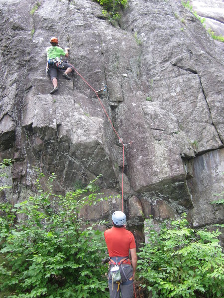 entering the crux of the route