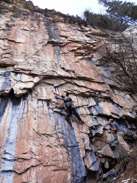 Just before the crux.