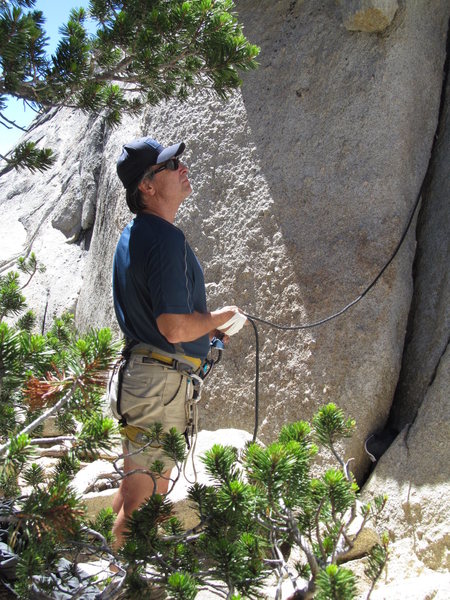 Tim at Guide cracks, Daff Dome 