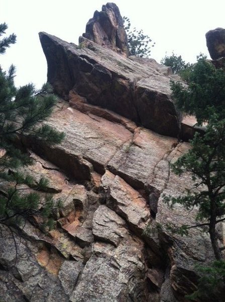 This photo shows Siberian Khatru (right-most crack), Werner Brothers' (sic?) Roof (middle), and Peters Out/variation (left).