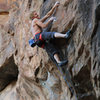 Another (yawn) 5.12 warm-up<br>
Ed finishing off the crux<br>
40 - Love (5.12)