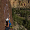 Sean moving through the crux on JT's route