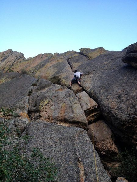 J. Webster past the fun roof, entering the tough hand crack.