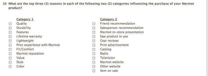 marmot survey page