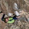 Keith Beckley cranking on the crux holds