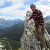 Rodger at the summit spire!