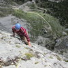 Moving over to the final edge or Arete which leads to the summit.