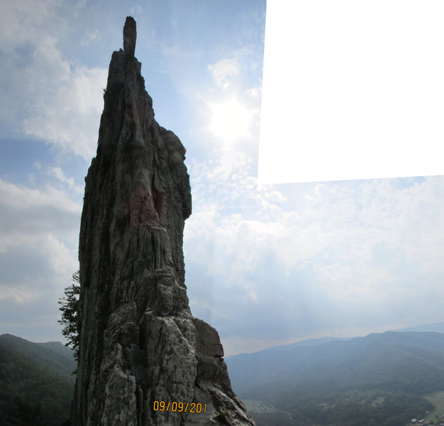 looking up the south side of gun sight notch (final stitch) 