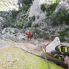 Looking down from the horn on pitch 3.  An airy hands-free rest!