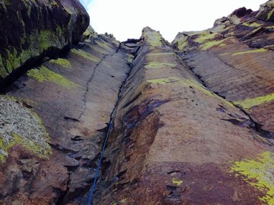 Characteristic of the area, "stemming around the crux" on Electric Shock :)