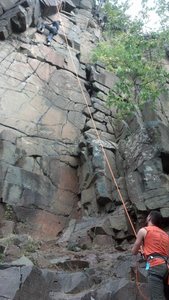 Trying the Rosebush variation.  Thanks for the belay Geoff!