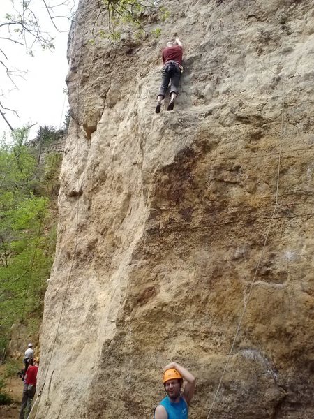 Nice belay Geoff!  Having fun on Jump Start.