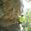 Dave Quinn on Double D's. Northwest Passage, Rumney NH