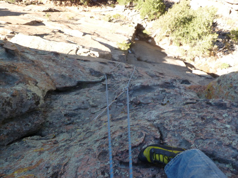 Looking down the second pitch.