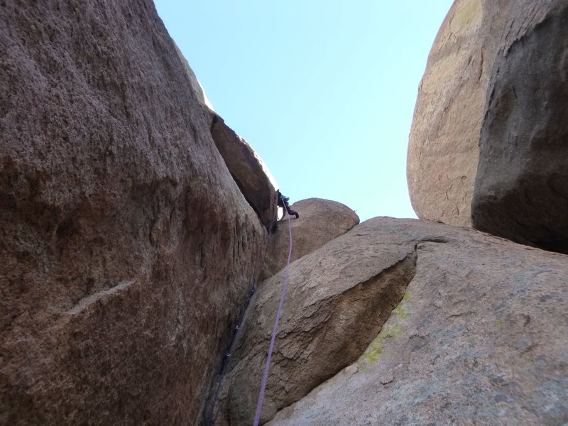 Clay on the wild crux of pitch 3