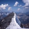 summit of Edith Cavell.  Ramparts in left background