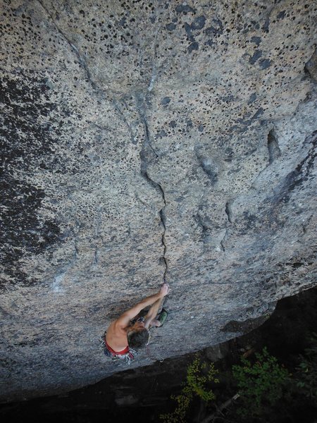 Lower Part of Steady Yeti, NE Crags<br>
Photo by Amy Colburn