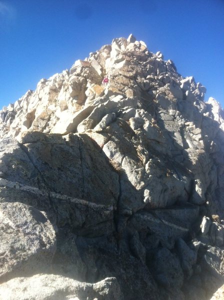 Looking up the rest of the ridge to the summit.  Super fun ridgeline with occasional knife edges!