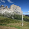 Langkofel Group, with Fuenffingerspitze in center.