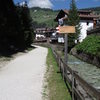 A scenic "Wanderweg" through Wolkenstein (Selva) in the Groednertal.