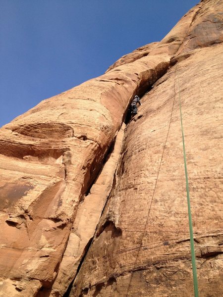 Looking up from the base.