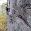 Dave Quinn on his new route "Forty Six and 2" Rumney, NH