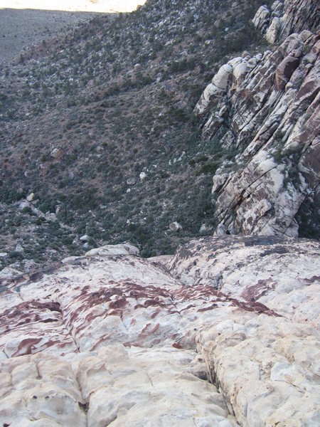 looking down at the upper portion of Pitch 6.