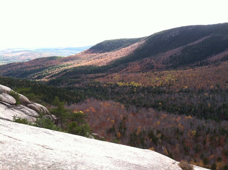 Shot of the valley with nice fall colors.  Taken while soloing Carter Ledge Direct October 20th, 2013  