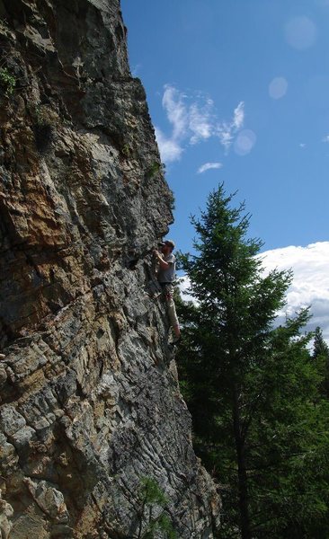 PKP approaching the crux of If 6 was 9 (Burge Mtn).