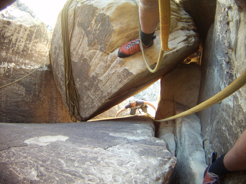 Steve D and I. Red Rocks, Nevada October 19th-23rd 2013. Frogland 5.8 <br>
<br>
