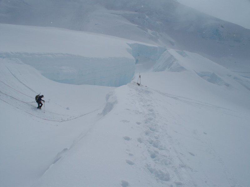 Routine glacier travel out in Wrangell St. Elias.