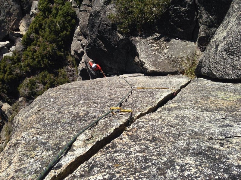 Looking down a corner to splitter route.