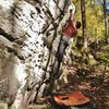 Empty Pockets (v3), Empty Pockets Boulder, Upper Blue Hole