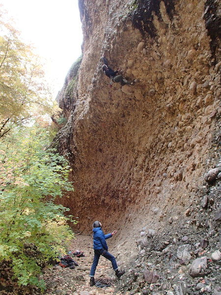 Davy giving Emmy a Belay on Honey Bucket.