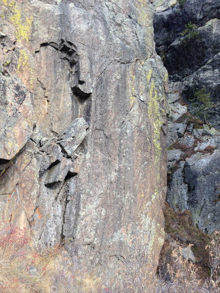 Lower part of the wall with what I believe the three routes: Moonwalk, Mission Control, and Space Walk.